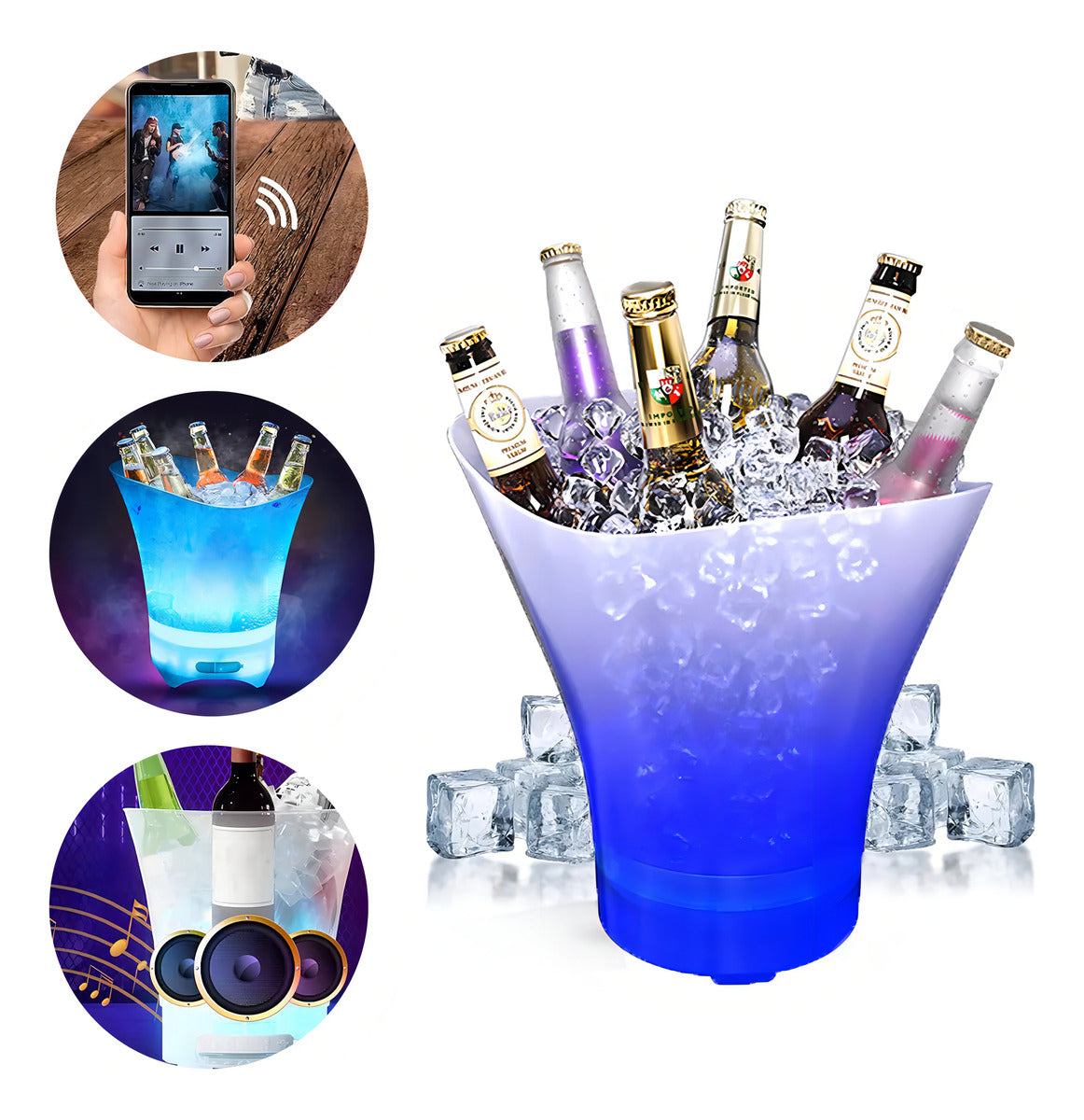 PartyChill Pro™ – Hielera LED con Parlante Bluetooth